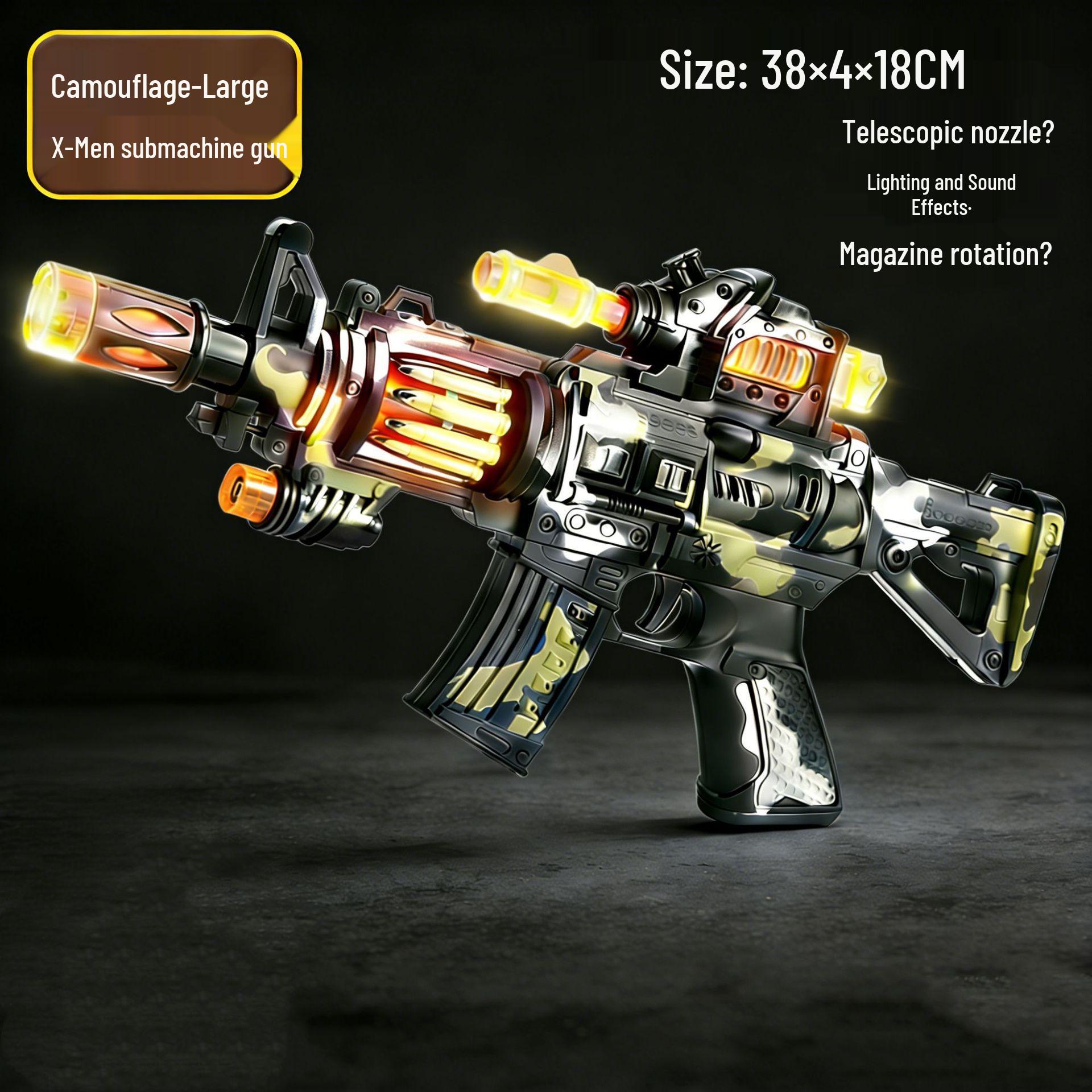 Kids Electric Toy Gun with Lights & Sounds - Camouflage Summer Camp Stage Prop Bagged