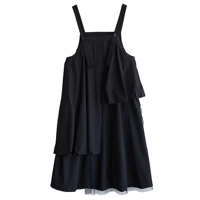 

XITAO Необычное платье в стиле пэчворк HQQ2461 One Size чёрный