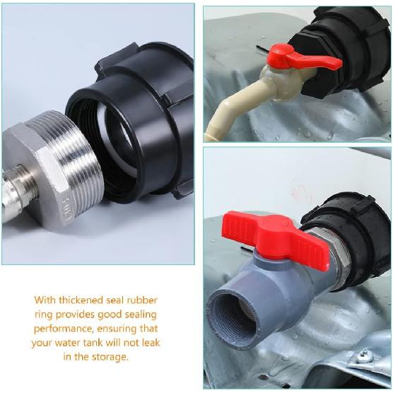 Heavy Duty Hose IBC Tank Connector IBC Tote Fitting IBC Tote Adapter 75mm Coarse Thread to 2 Inch Fine Thread Adapter Easily Connect Your IBC Tote to