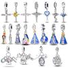 925 Silver Virgin of Guadalupe Dangle Cross Pendant Beads Fit Original Charms Bracelet Women DIY Jewelry