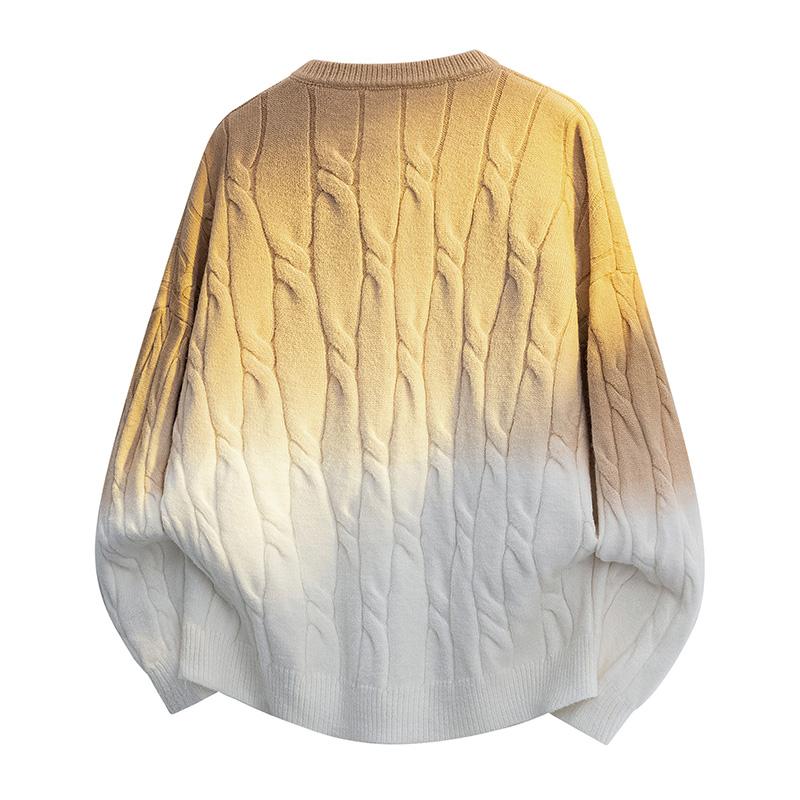 2025 Autumn Men Patchwork Sweater Men Loose O-Neck Knit Jumper Pullover Men Casual Contrast Color Sweaters Male Harajuku Pullover