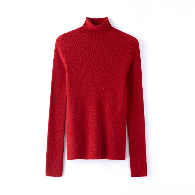 

Элегантная водолазка бесшовная простая однотонная пуловер чистая шерсть вязаный внутренний облегающий универсальный базовый топ M