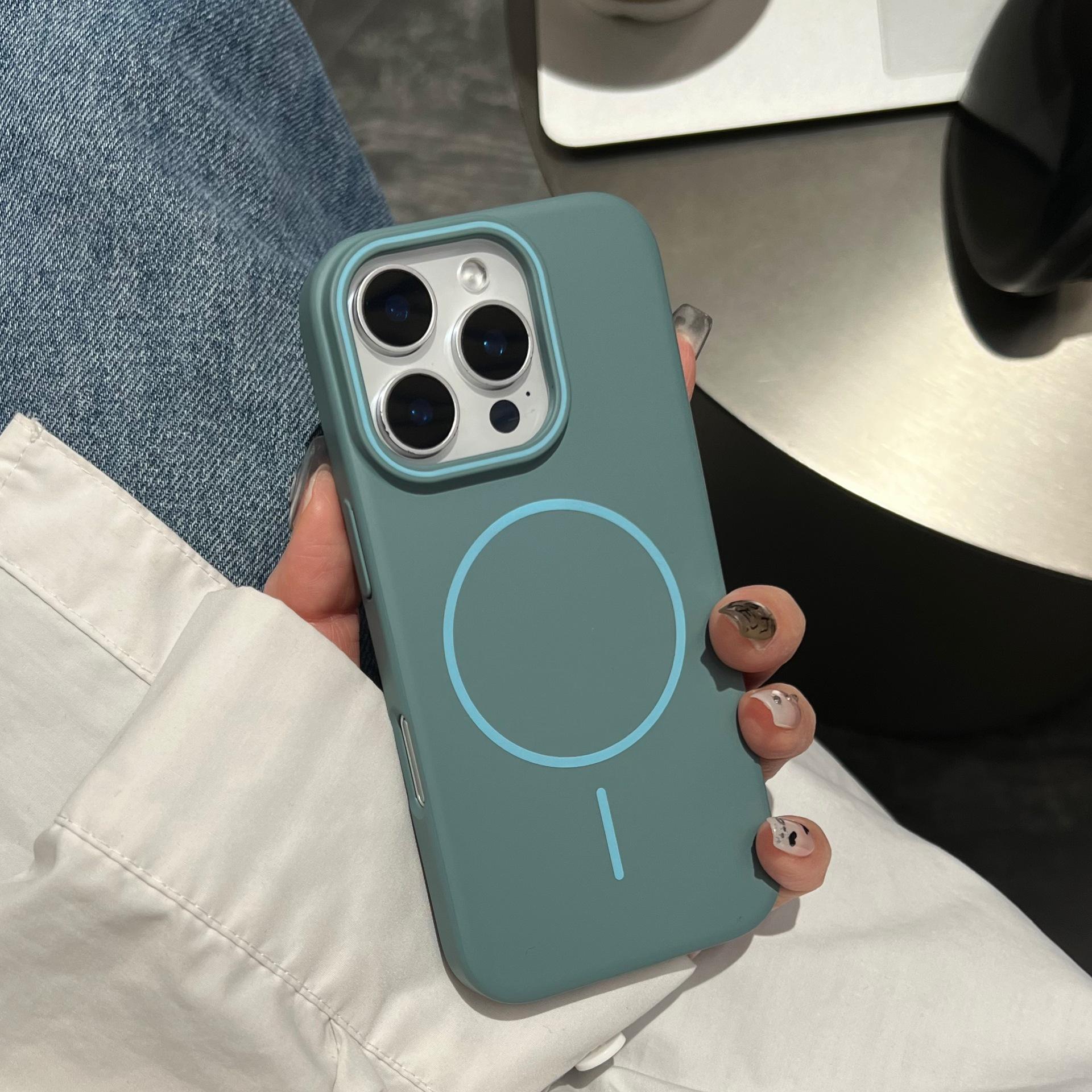 

The Thin-skin Magnetic Phone Case Is Suitable for Apple 16e Protective Case, Phone 15 Pro Max Drop Protection Full Cover 14 iPhone11Promax синий