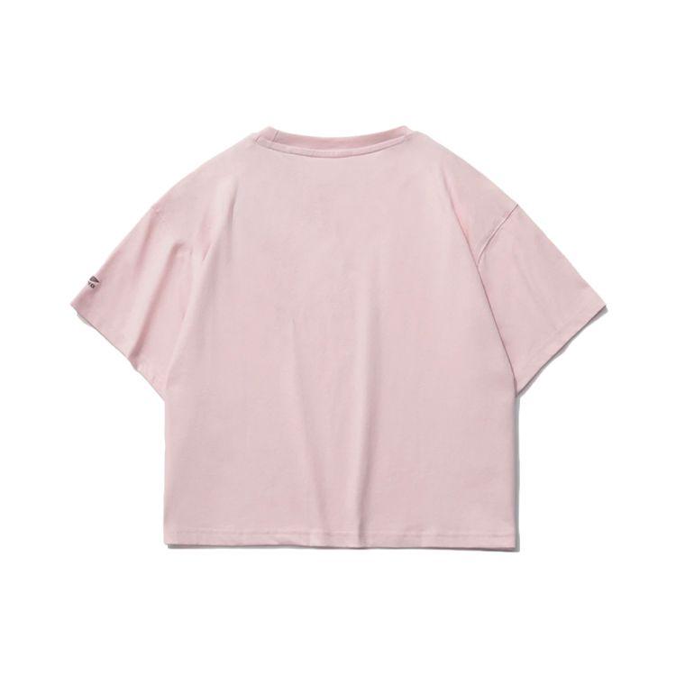 Li Ning x Disney Cartoon Print Loose Crew Neck Short Sleeve T-Shirt Women Tops Pink AHSR208-2