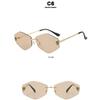 Women's sunglasses, men's and women's fashion snakehead rhombus sunglasses, frameless trimmed metal sunglasses