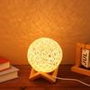1 Set Rattan Ball Table Lamp Usb Plug Brightness Adjustable Nightight Gift Wooden Stand Nightstand Decor Night Light For Bedroom