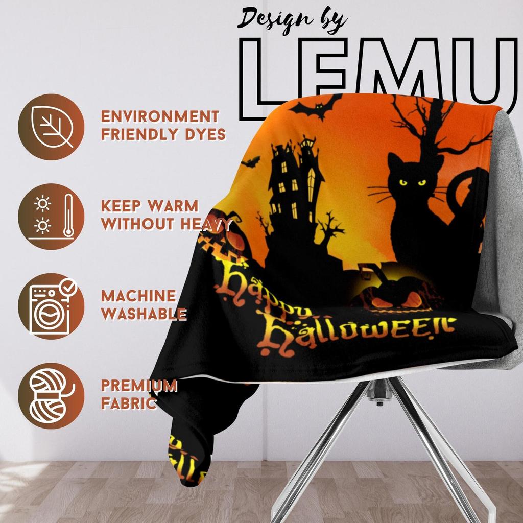 Coperta Nordic da Lancio in Pelliccia di Halloween Estetica Matrimoniale Singola Queen Size Telo da Picnic Comfort Seduta Copertura Morbida Decorazione per la Casa