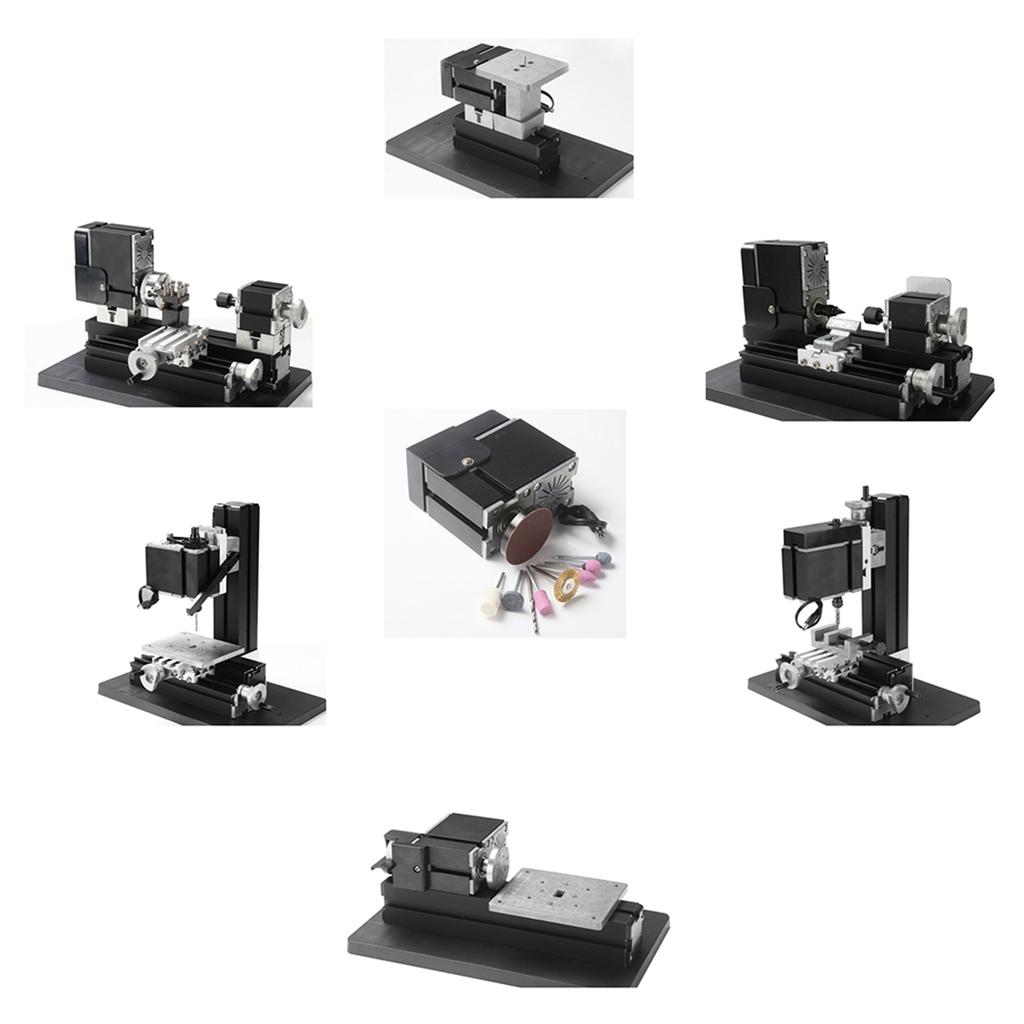 6 In 1 Mini Lathe All Metal Combining Machine Tool TZ6000M High Power 60W