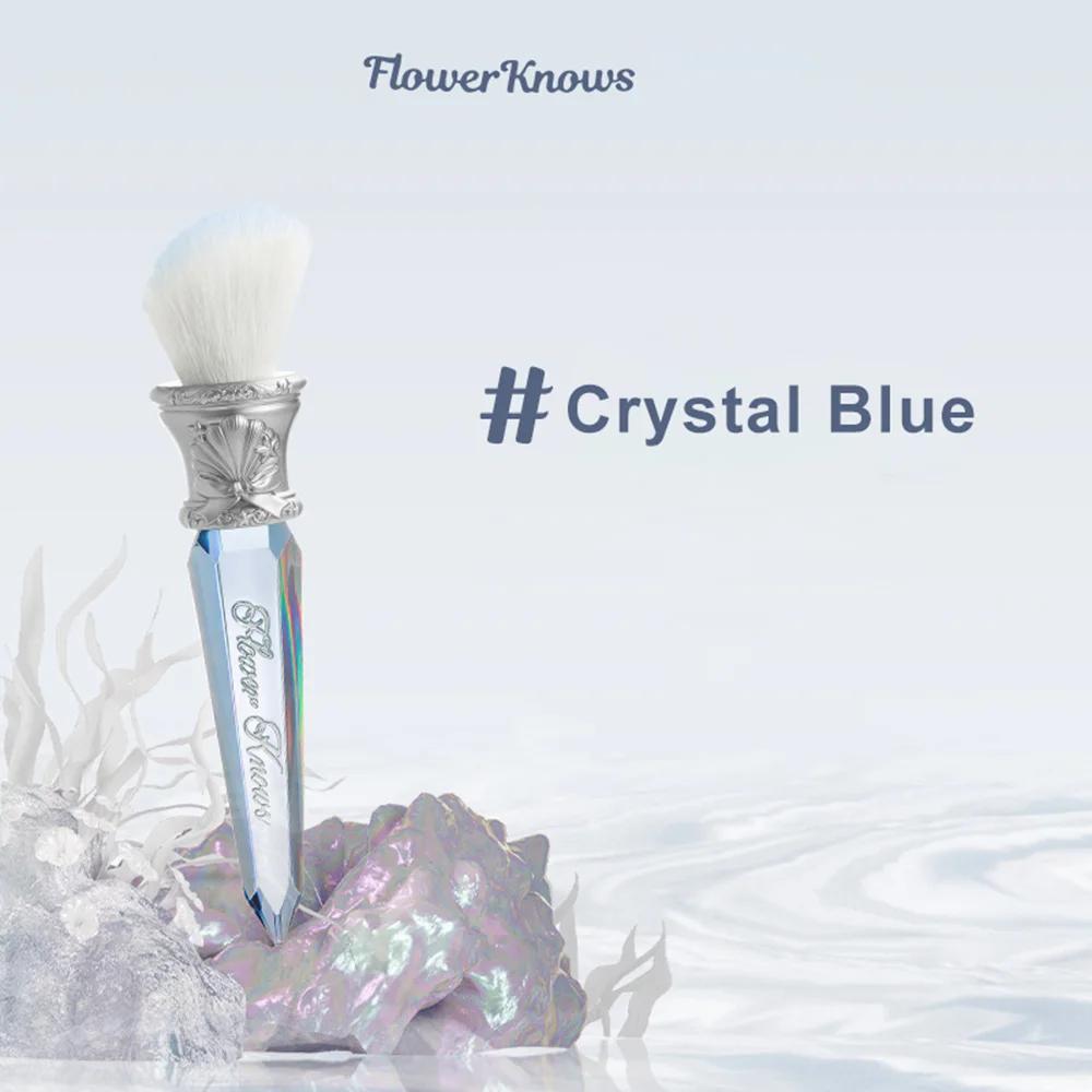 Flower Knows Shell's Jewel Angled Blush Brush Crystal Handle Contour Highlight Brush