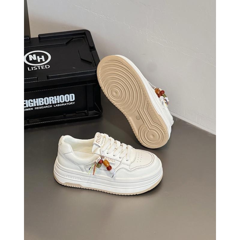 

Leather breathable casual little white shoes women s autumn new heightening board shoes thin bread women s shoes 35 абрикосовый