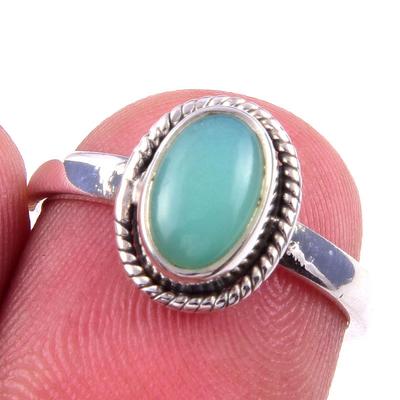 Natural Chrysoprase Gemstone Handmade 925 Solid Sterling Silver Ring Size 6 o7K91