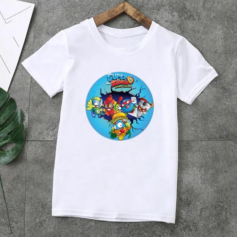 Summer Fashion Unisex T-shirt Cute Los Super Zings Series 4 Cartoon Kids T-Shirts Short Sleeve Print Boys Girls Tops
