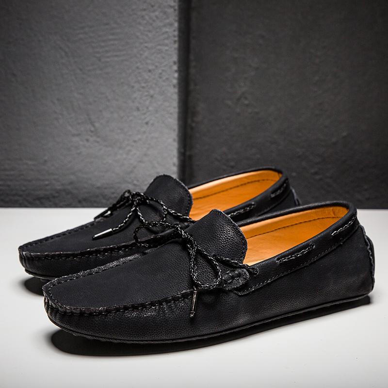 Men Casual Shoes Fashion Genuine Leather Shoes Soft Men Leisure Moccasins Slip on Men's Driving Shoes Lazy Shoe Handmade Flats