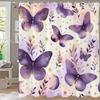 1 pc Colorful Flowers and Butterflies Print Shower Curtains With Hooks Bathroom Curtain Home Decoration Curtain Machine Washable