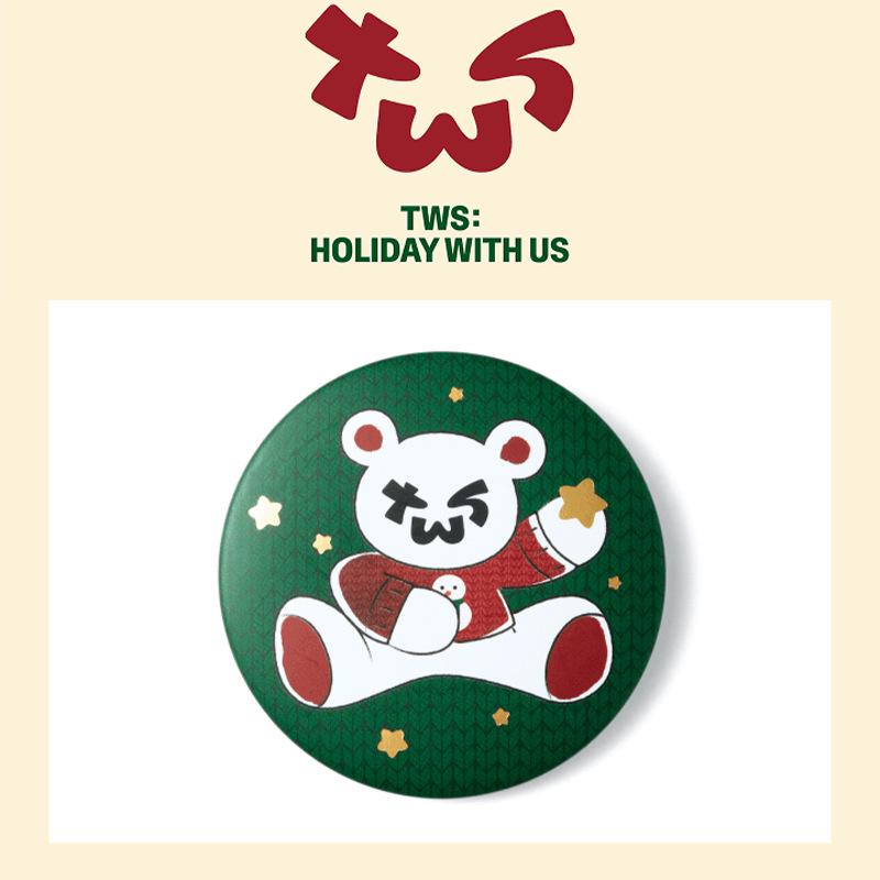 TWS Праздник с нами Рождественский значок Зеркало Брелок Подвеска Badge