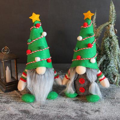 1 Stück Weihnachtsgnom Plüsch Dekorationen,Weihnachten Bauernhaus Etagere Dekorationen, Rot Grün Handgefertigt Skandinavisch, Heim Tischplatte Elfen Ornamente