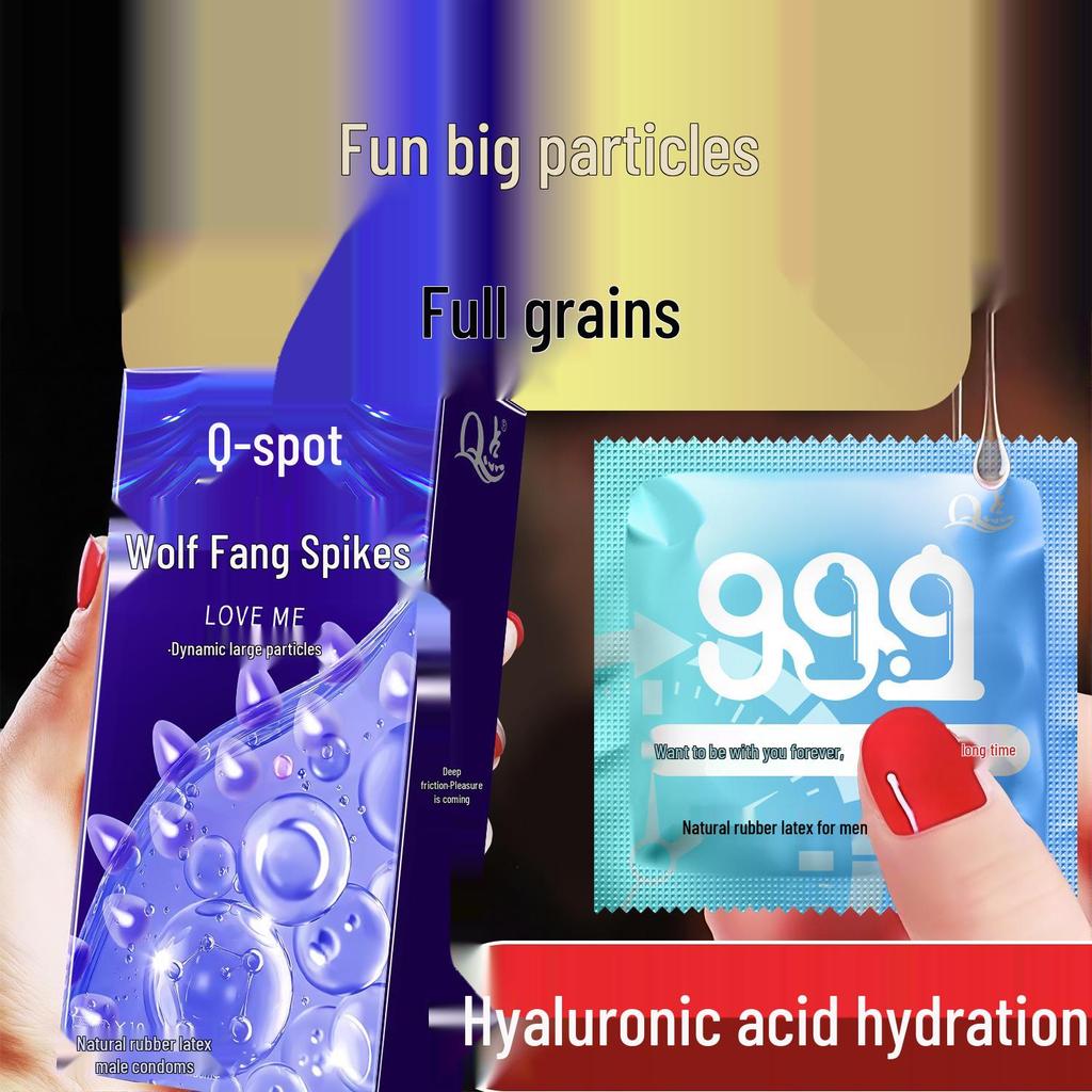 Q Point Ultra-Thin Stimulating Condoms with Clitoral Wolf Tooth Texture - Long-Lasting Safety for Couples.