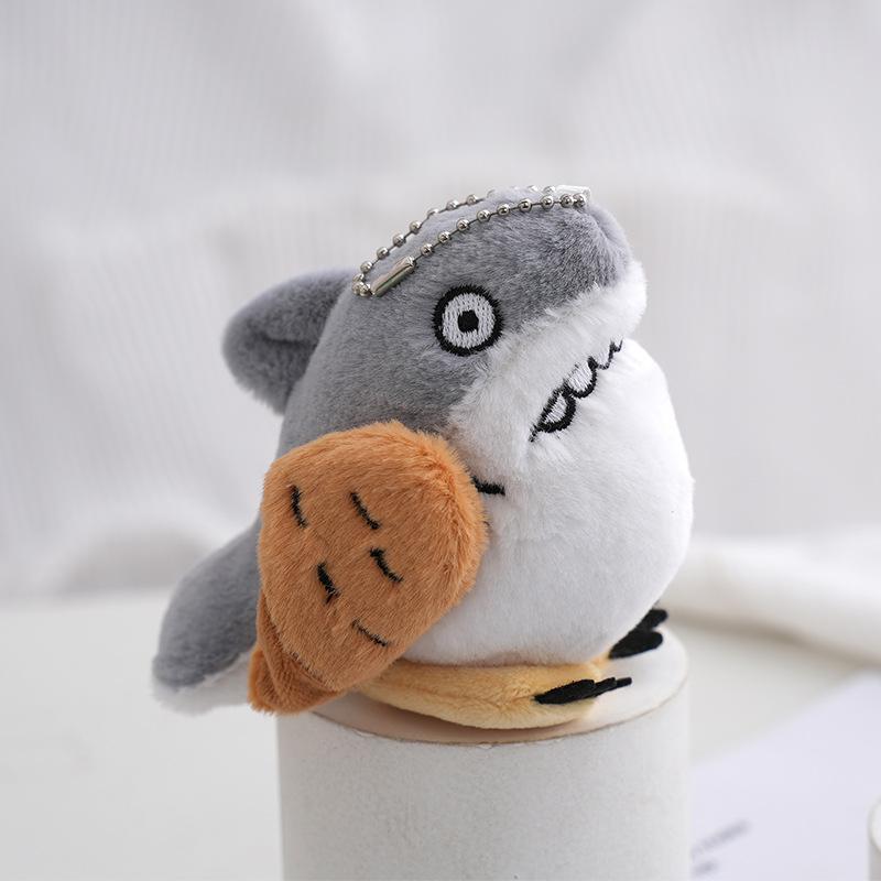 12cm Niedliches Tier Haifisch Plüsch Schlüsselanhänger Spielzeug Mini Kawaii Cartoon Tier Haifisch Plüsch Schlüsselanhänger Anhänger Für Schultasche Koffer Zubehör gray