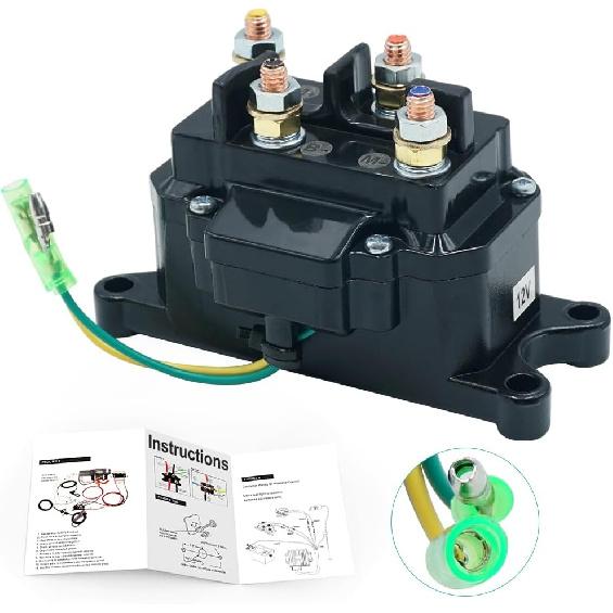 Triumilynn 12V 250A Winch Solenoid Relay Contactor Switch for ATV UTV 1500-5000lbs, Replace Warn 63070 62135 74900 70715 2875714 winch solenoid