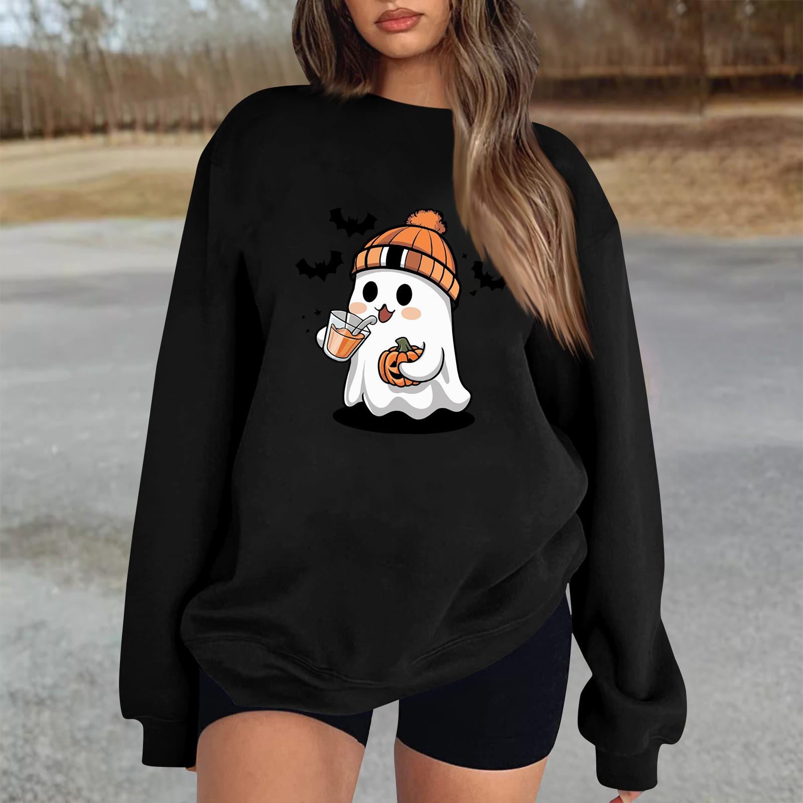 

Женские осенне-зимние топы, женская толстовка с длинными рукавами, повседневные флисовые топы с круглым вырезом, свободный крой, половер L чёрный