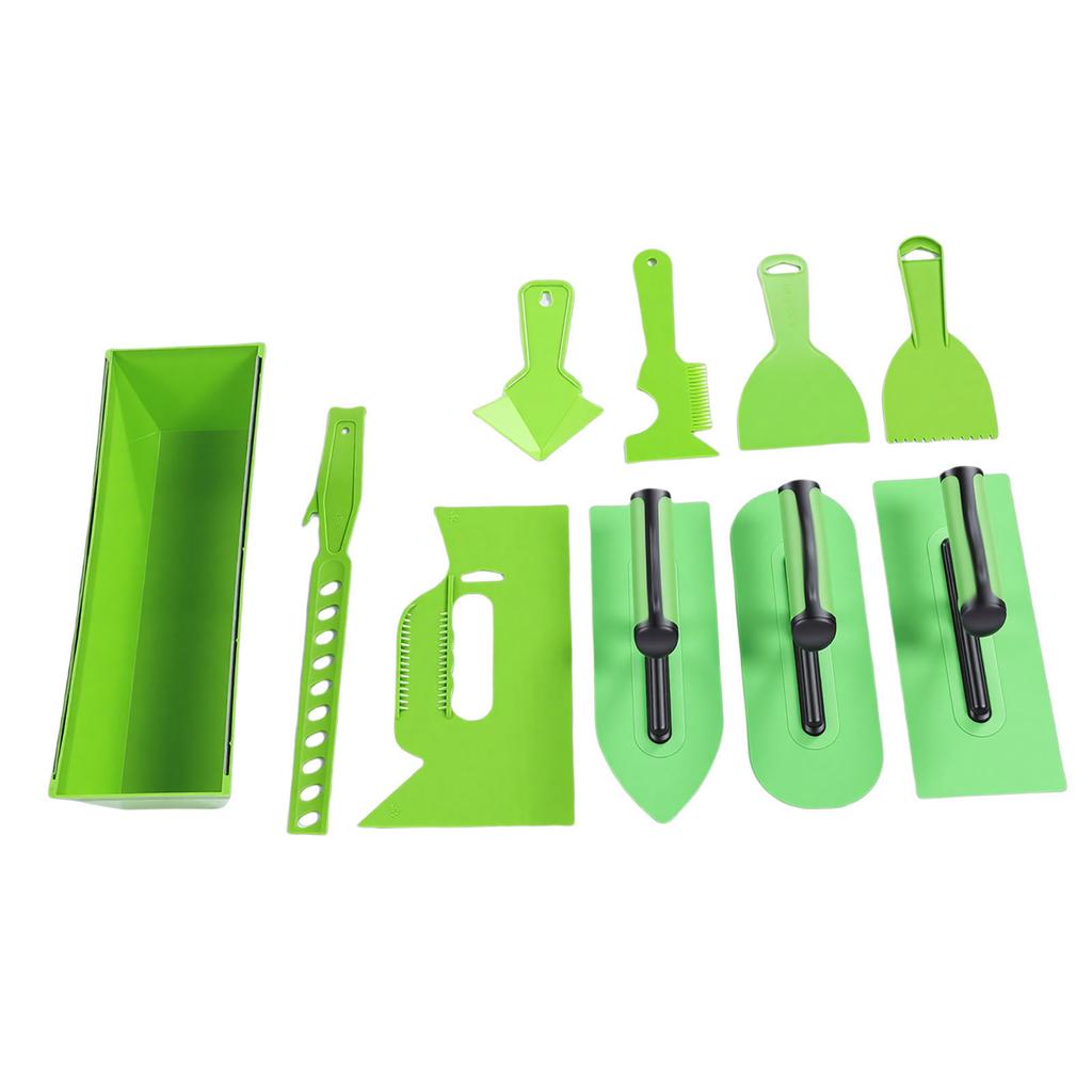 Plastic Trowel Kit Lightweight Ergonomic Handle Round Pointed Trowels Plastering Set with Storage Bag for Wall Finishing