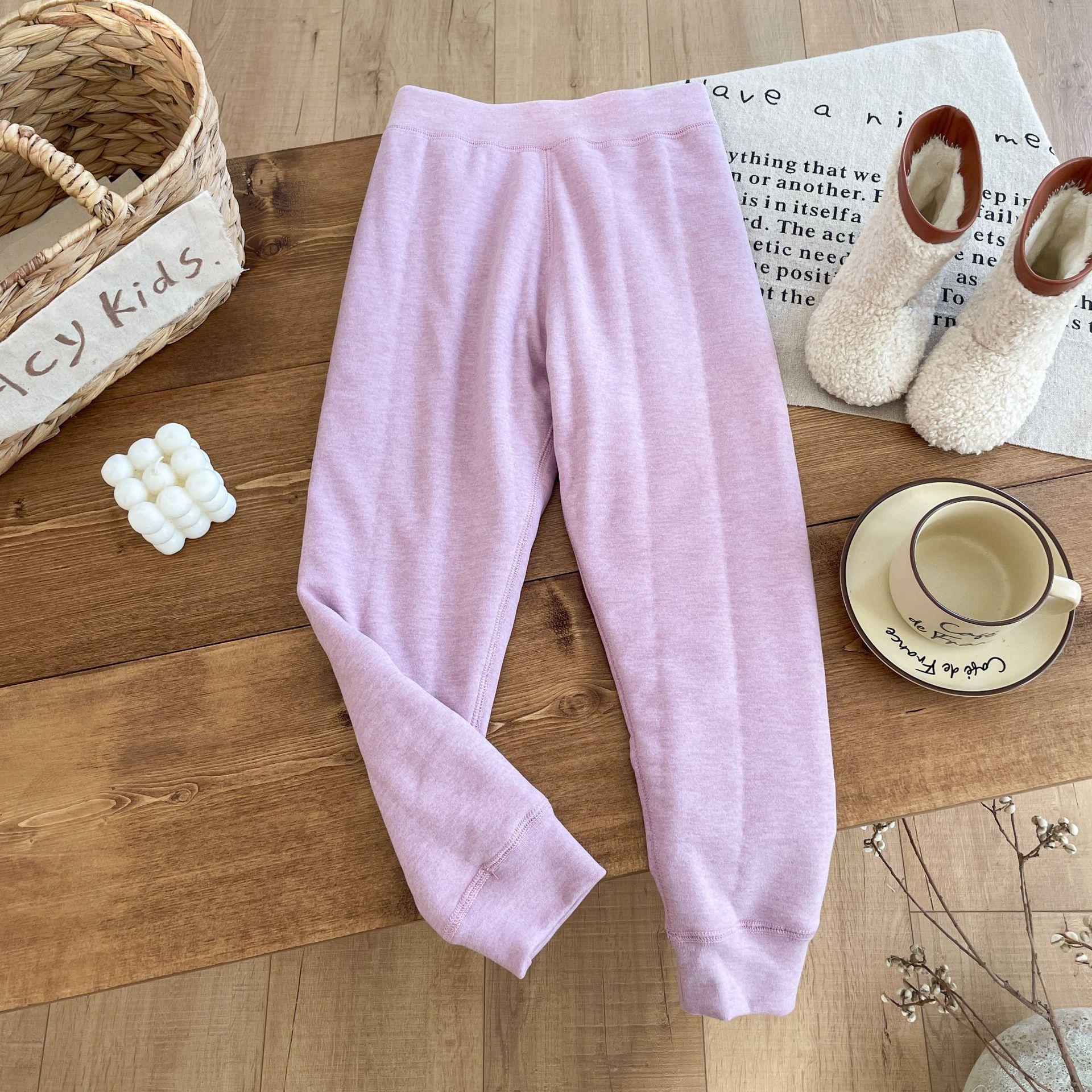 

2025 Детские повседневные шерстяные четырехслойные толстые теплые леггинсы для школьной формы 120cm (height 110-120cm) фиолетовый