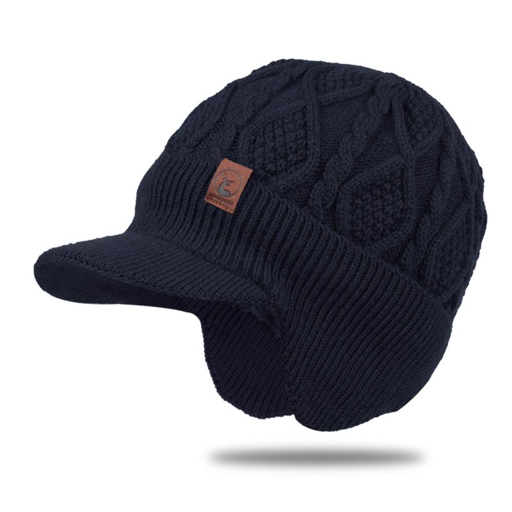 Thickened Winter Hat Warm Windproof Ski Beanie Hat Casual Knitted Hat  Birthday Gift