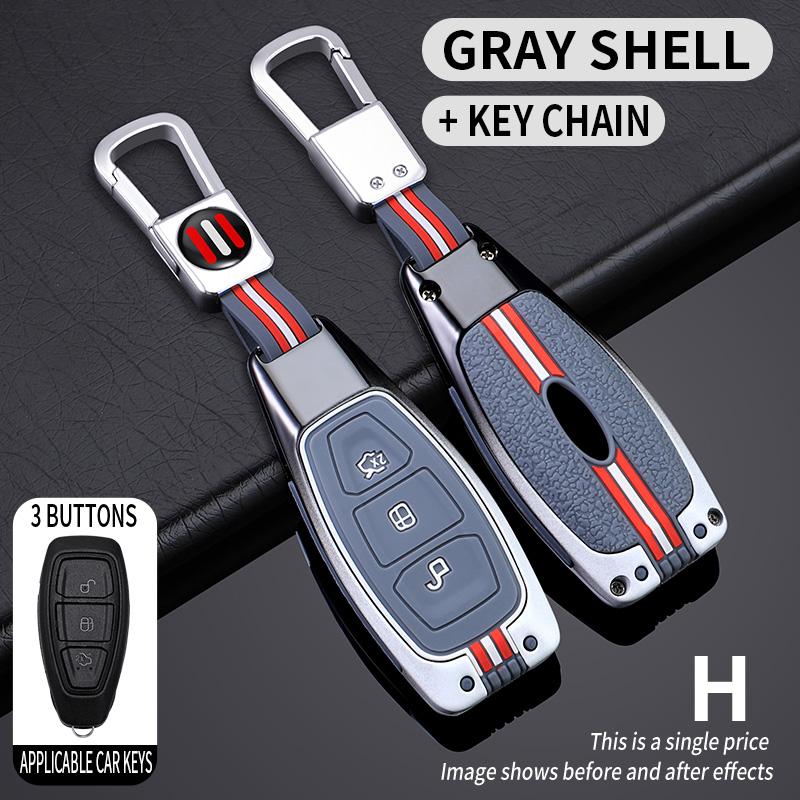 Zinc Alloy Car Key Case Cover Protective Shell Fob for Ford Mondeo Focus Fiesta Kuga C-Max S-Max MK3 Car Interior Accessories