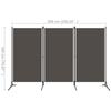 VidaXL Paravent 3 Panneaux, 260x180 cm, Tissu Polyester &amp; Structure en Fer, Anthracite, Écran de Confidentialité Pliable, 320733