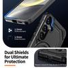 For Samsung Galaxy S24+ Magnetic Case Ring Kickstand PC + TPU Hybrid Phone Cover