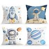 Home Decor Space-Themed Astronaut & Rocket Pillow Covers Pattern Cushion Cover Suitable For Sofa Bedroom Car Pillow Cover