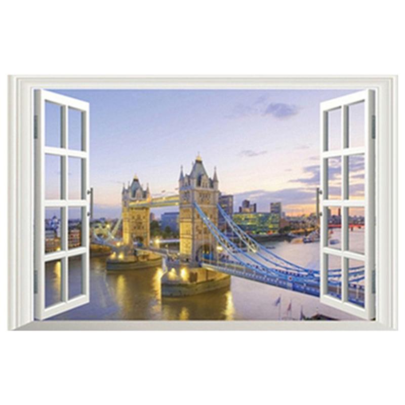 Multiple Styles City Landscape Mural For Home Decoration Aesthetic Rooms Window Art Tower Of London View Vinyl Wall Stickers