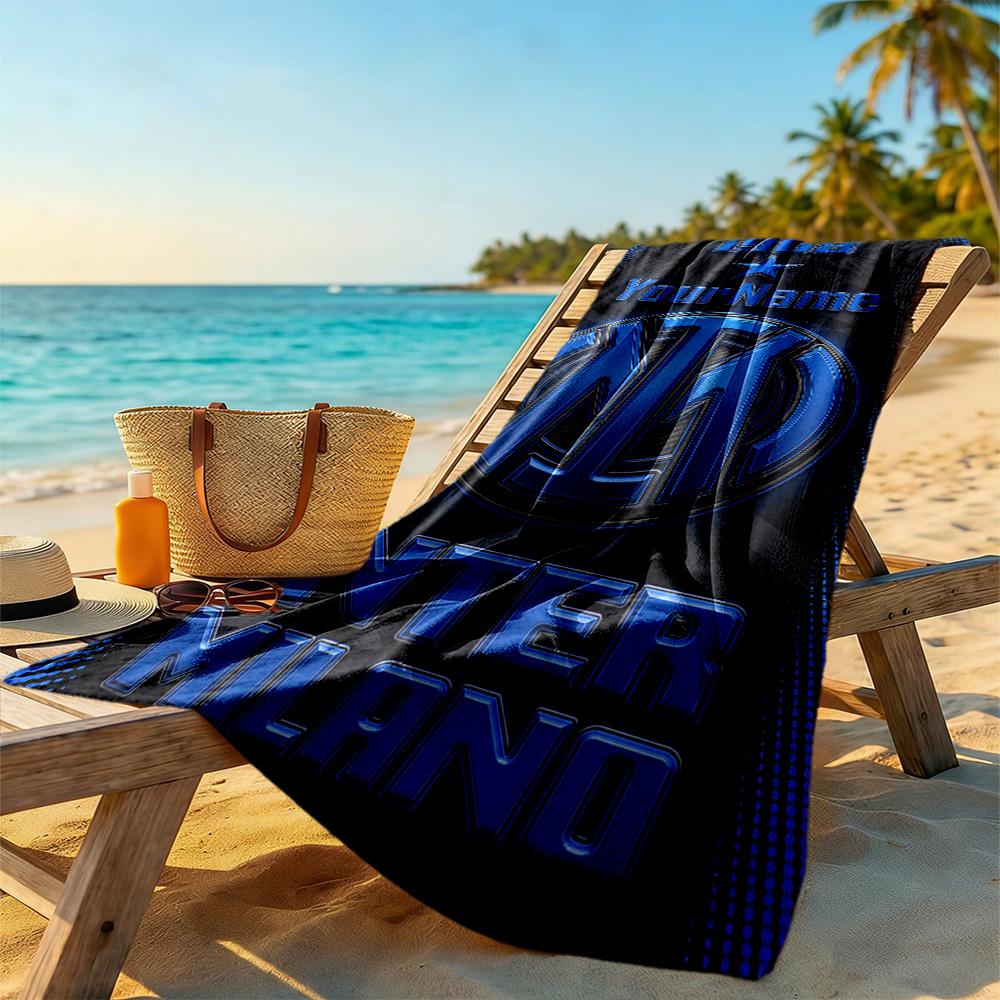 Inter Milan Customize Your Name Beach Towel Quick-Dry Soft Microfiber