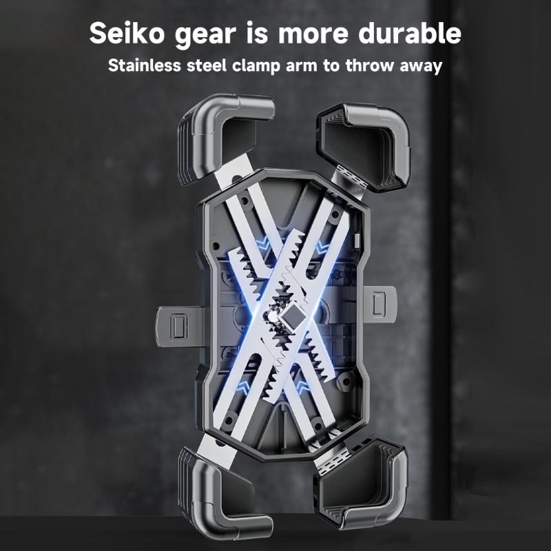 Bike Phone Mount Stand NonSlip Anti-Vibrations Universal Bike Handlebar Adjustable Phone Mount Clip Easily to Install