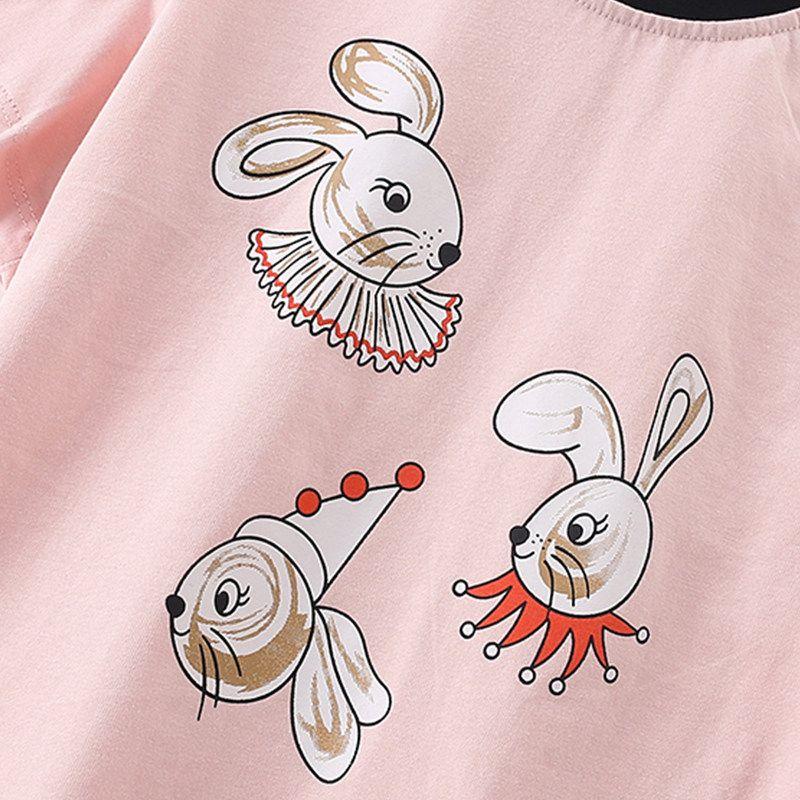 2025 Summer New Style Girls' Short-Sleeved T-Shirt Pure Cotton Children's Top Girl Cartoon Half-Sleeve Children's Clothing Export Base Shirt