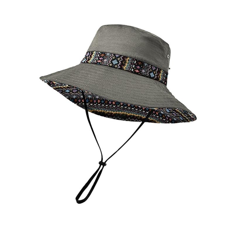 New Outdoor Sunshade Bucket Hat Women's Summer Travel Sunscreen Sun Hat Wide Brim Western Denim Seaside Hat