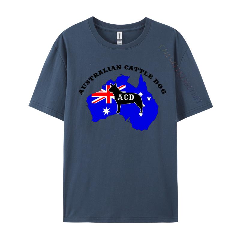 Australian Cattle Dog Flagga T-shirts Australisk Flagga T-shirt Smal Passform Ren Bomull Grupp T-shirts Klassisk Unisex