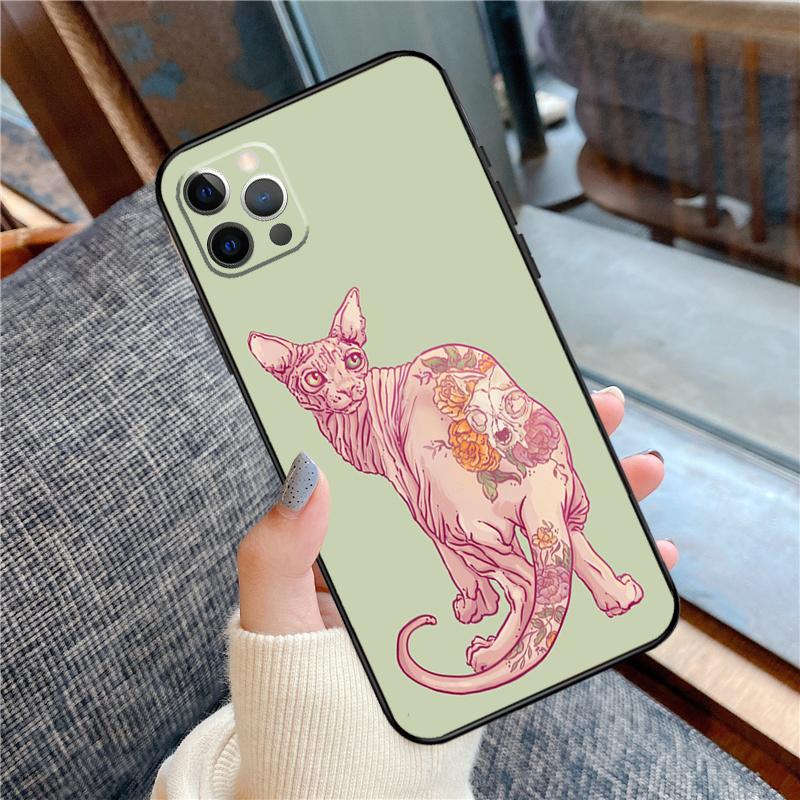 Sphinx Cat Printing Drawing Phone Case For iPhone 14 15 16 Pro Max 11 12 13 Pro X XR XS Max 14 Plus Soft Cover