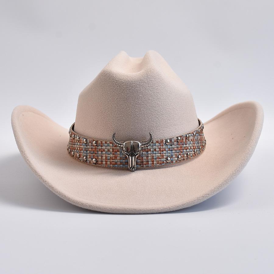 Cappello da Cowboy Trendy Retrò Stile Western da Donna Cappello da Cowgirl Rosa da Donna Cappelli Jazz a Tesa Larga