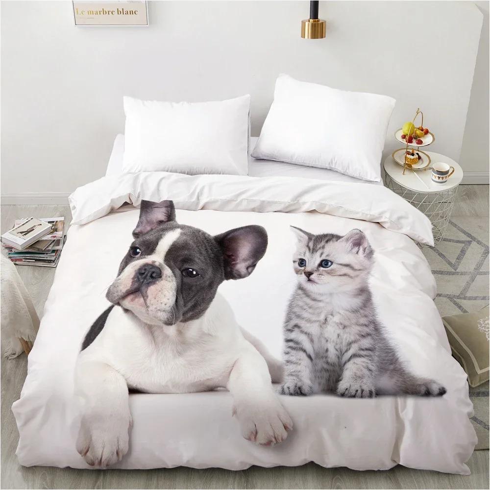 

Lightweight Comfortable Single Twin King Animal Lie Down Dog Pet Bedroom Covers Size Home Textile Comforter Quilt Comforter (quilt)-EU Single(135*200cm)3pcs