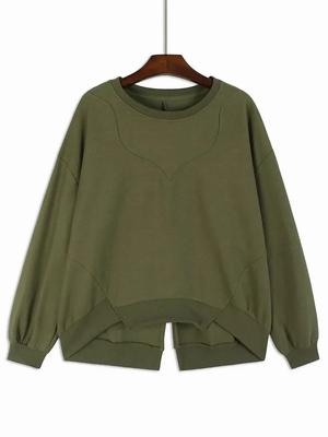 Lockere Unregelmäßige O-Ausschnitt Sweatshirts GYX1012