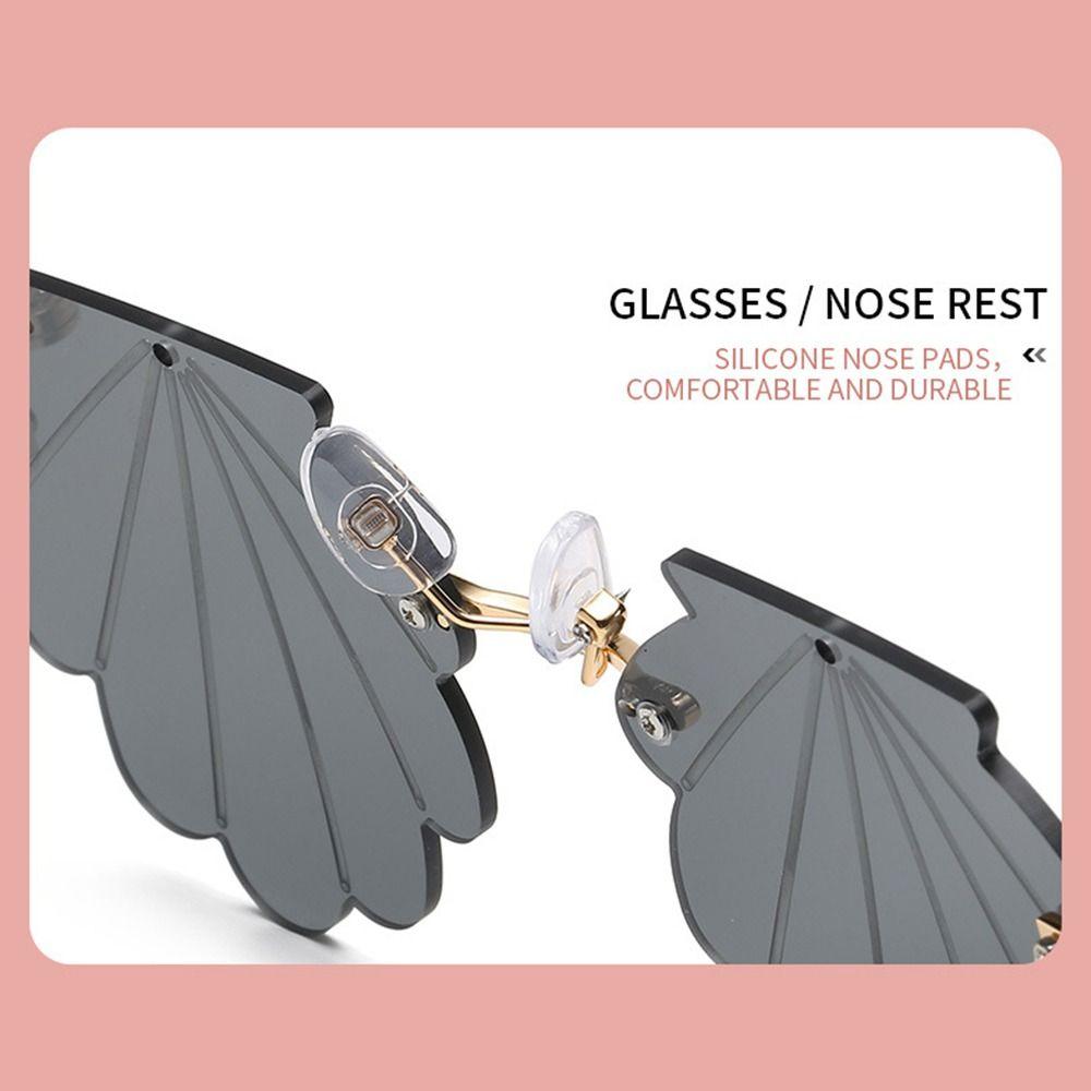 Shell Shape Metal Sun Glasses Unique Ocean Lens Shades Rimless  Sunglasses  for Photo Props, Party