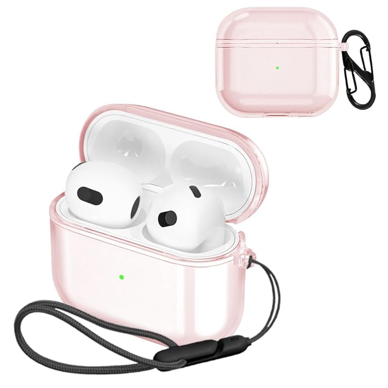 

For airpods 4 case [HVUYAL] transparent lightweight TPU material Charging compatible Leave it on Equipped with a hook to prevent loss Scratch
