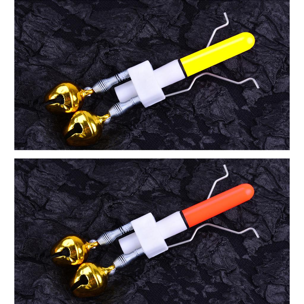 Night Fishing Rod Fish Bites Baits Alarm Fishing Bells Clip with LED Light Fishing Bites Alarm Indicator On Fishing Rod