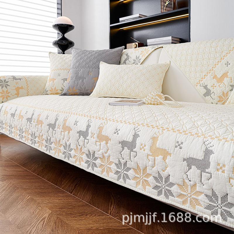 

Вышивка Хлопок Чехлы на диван для гостиной Нескользящее Полотенце-подушка на диван Универсальное для всех сезонов Чехлы на диваны Полотенце на спинку 70x70cm 1pcs