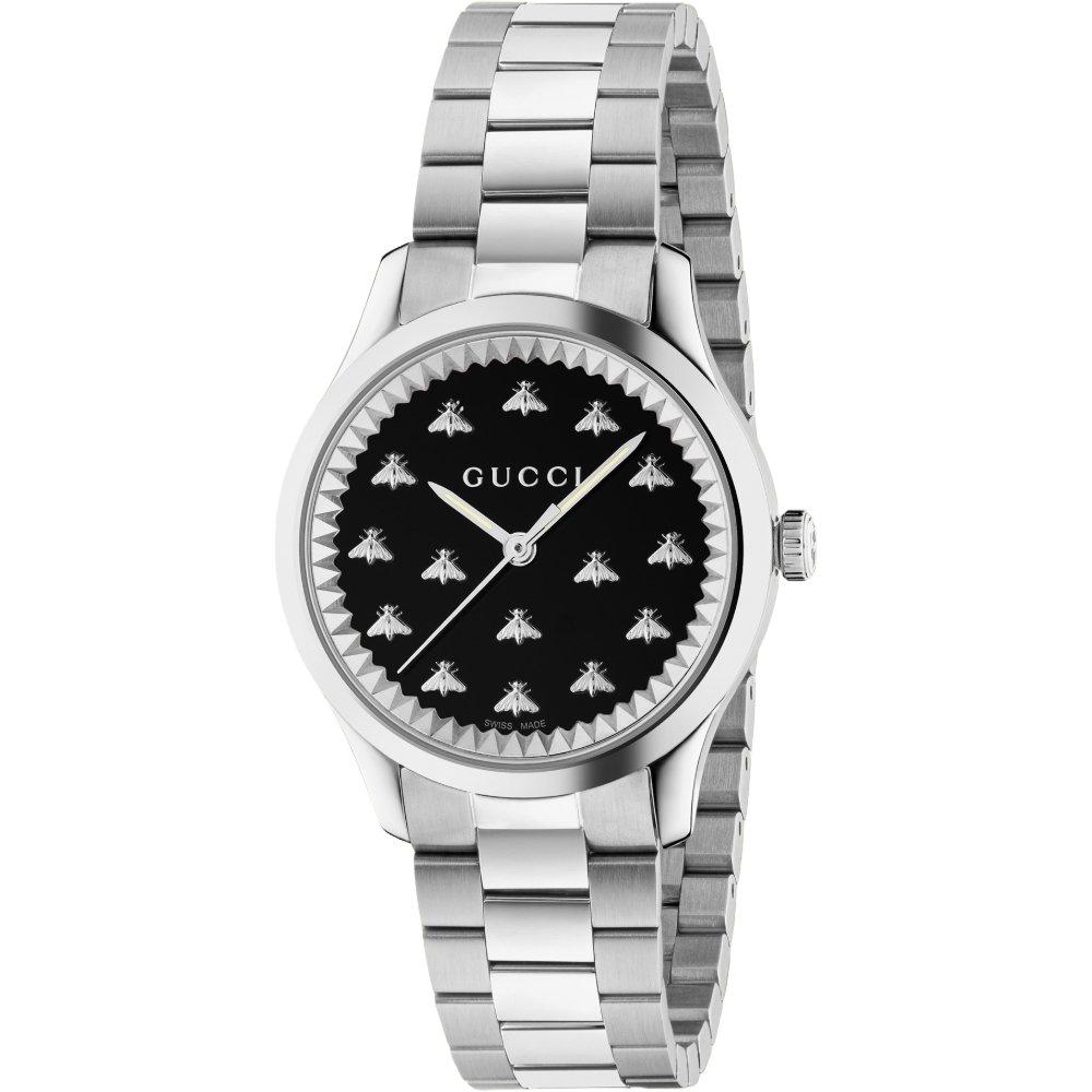 Gucci Orologio da donna con quadrante nero G-Timeless YA1265034