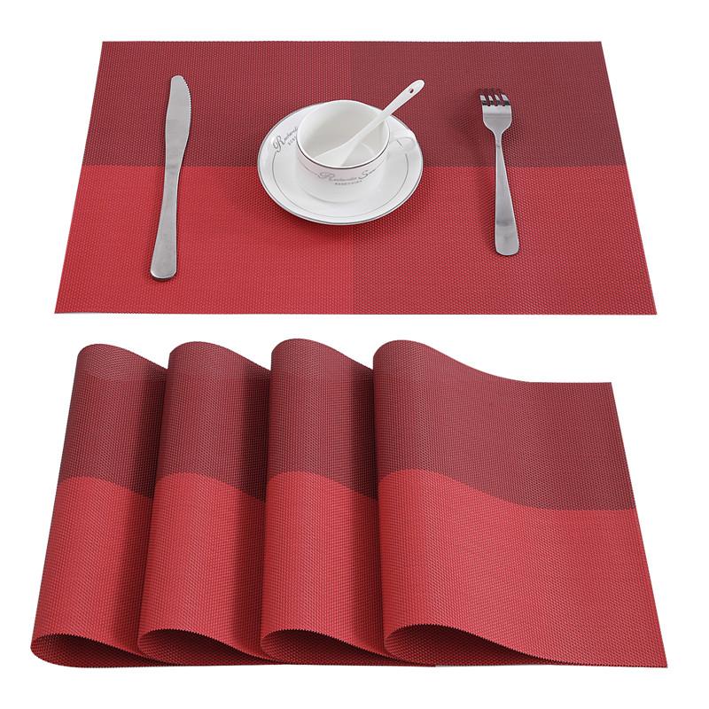 4/6pcs Set Table Mat Geometric PVC Placemat Kitchen Table Linens Pad Cup Coasters for Coffee Dining Table Napkins Home Decor