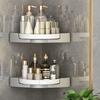 Wall-Mounted Rotating Corner Rack No Drilling Seasoning Rack Triangle Storage Rack  Bathroom