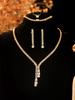 Elegant Bride Jewelry Set: European & American Necklace & Earrings for Evening Gowns