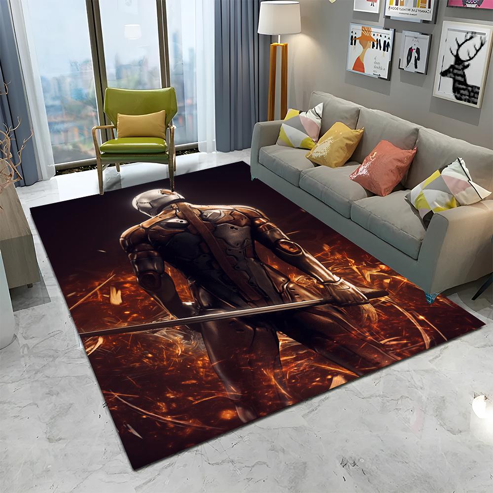 Alfombra de Dibujos Animados para Jugadores de Metal Gear Solid para Decoración de Hogar, Sala de Estar, Dormitorio, Sofá, Felpudo, Alfombra Infantil para Área de Juegos, Alfombrilla Antideslizante para Suelo